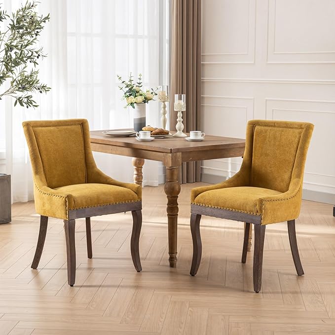 NicBex Haerin-SD-00088-LWJ Dining Chairs, 22.8"x20.8"x35.4", Golden - LeafyLoom