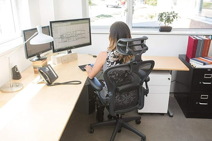 The Original Headrest for The Herman Miller Aeron Chair H3 Carbon | Colors and Mesh Match Classic Aeron Chair 2016 and Earlier Models | Headrest ONLY - Chair Not Included - LeafyLoom