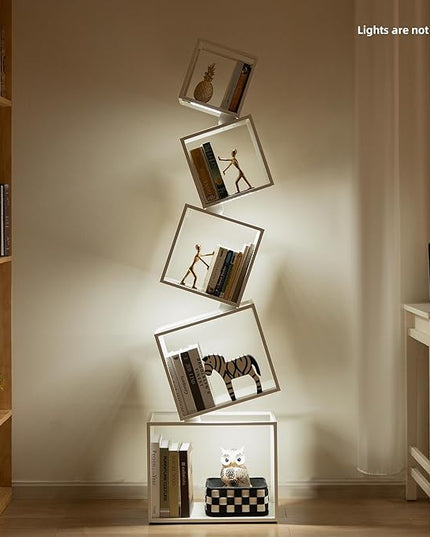 Bookshelf 2024 NEW, 5-Tier Bookshelves, 67" Tall White Bookshelf, Book Shelf, Bookcase, Modern Bookshelf, Storage Shelf for CDs/Books/Collections, Display Shelf for Livingroom, Bedroom, Office - LeafyLoom