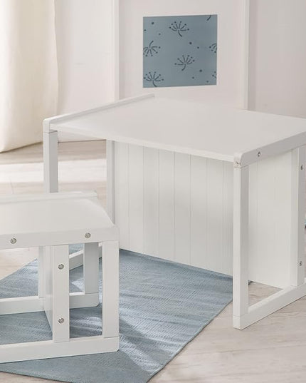 Roba Country-Farmhouse: Bench-White Wood Seating - LeafyLoom