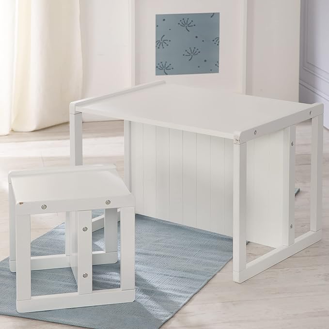 Roba Country-Farmhouse: Bench-White Wood Seating - LeafyLoom