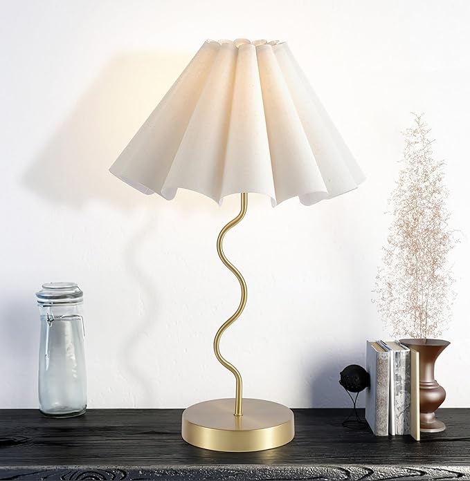 Table Lamps for Bedroom Modern Single Table Lamp for Night Stands Beside Lamps Living Room End Table Lamp (Gold) - LeafyLoom