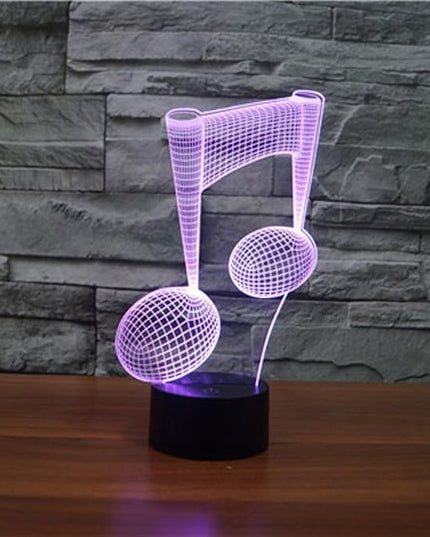 3D Musical Music Note Night Light Remote Control Touch Switch 16 Color Change LED Table Desk Lamp Home Decoration Toy Birhday Xmas Kid Children Gift - LeafyLoom