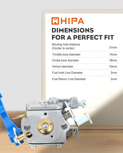 Hipa 125B Carburetor for Husq 125B 125BVX 125BX Jonsered B2126 BV2126 Leaf Blower Replace 545081811 590460102 C1Q-W37 Blower Carburetor Tune Up Kit Parts with 545112101 Filter - LeafyLoom