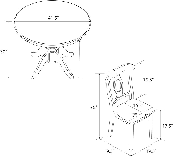 DOREL Living Aubrey 5 piece Traditional Height Pedestal Dining Set - LeafyLoom