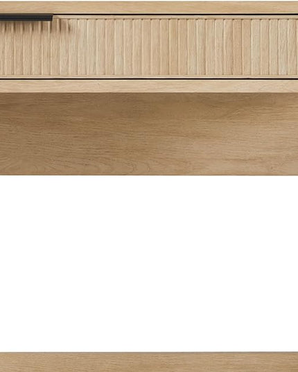 Walker Edison Office Writing and Computer Desk Spacious Desktop, Complementary in Living Spaces, 38 Inch, Reeded Coastal Oak - LeafyLoom
