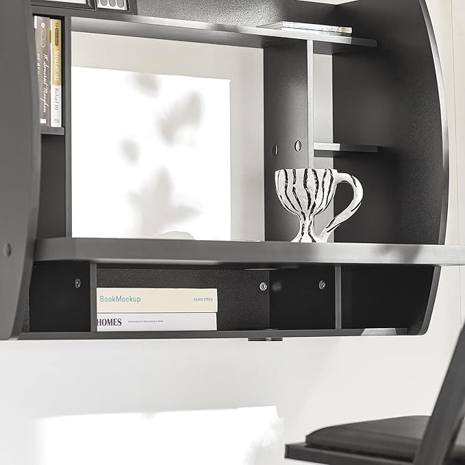 Haotian Home Office Table Desk Workstation Computer Desk with Storage Shelves, Trestle Desk, Black FWT18-SCH - LeafyLoom