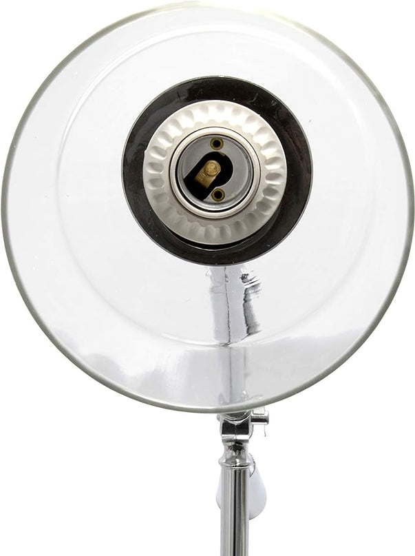 Elegant Designs LF1030-CHR Pivot Arm Glass Shade Floor Lamp, Chrome - LeafyLoom