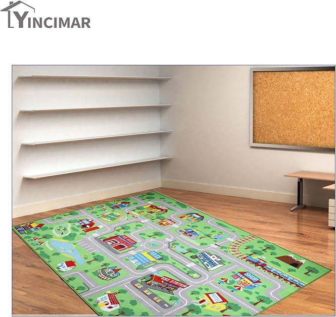 Kids Carpet Playmat Rug,6.6x5.0 ft Extra Large City Life Carpet Learning Exercise Mat Educational Car Rug Play Game Rug for Baby Toddler Boy Bedroom Playroom - LeafyLoom