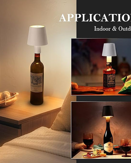 4 Pack LED Wine Bottle Lamp, RGB 5 Modes & CCT Modes Table Lamp, IP54 Waterproof Bottle lamp, Touch Control Portable Desk Lamp for Club/Restaurant/Prom/Party/Bar (2Black&2White) - LeafyLoom
