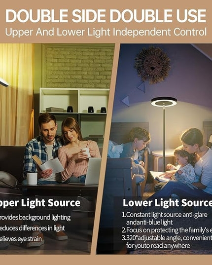 Floor Lamp, 36W/3000LM Super Bright LED Modern Tall Standing Lamp, 3 Color Temperatures Torchiere Sky Lamps, Dimmable Reading Light, Remote & Touch Control for Living Room, Bedroom, Office - LeafyLoom
