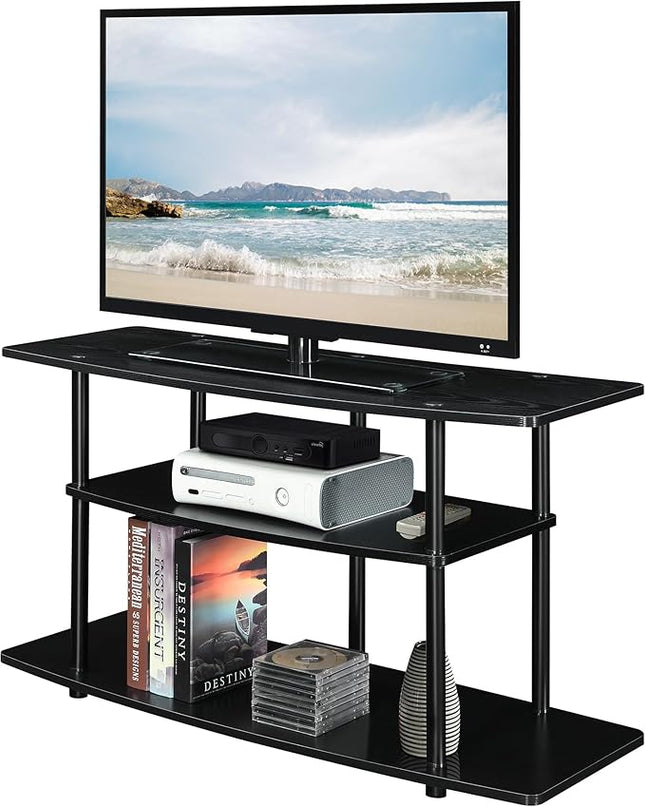 Convenience Concepts Designs2Go 3-Tier Wide TV Stand, 42", Black/Black - LeafyLoom