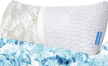 QUTOOL® Cooling Body Pillows for Adults, Shredded Memory Foam Full Body Pillow for Side Sleeper, Long Body Pillow for Pregnant/Neck/Back/Leg, Large Pillow for Bed with Cooling Pillow Cover - LeafyLoom