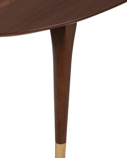 Elle Decor Clemintine Mid-Century Modern Living Room Furniture Collection, Oval Coffee Table, Walnut Brown - LeafyLoom
