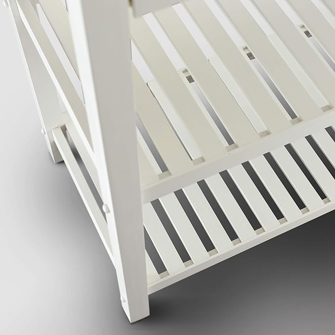 Casual HOME Kitchen Island with Solid American Top, White & Cherry Natural - LeafyLoom