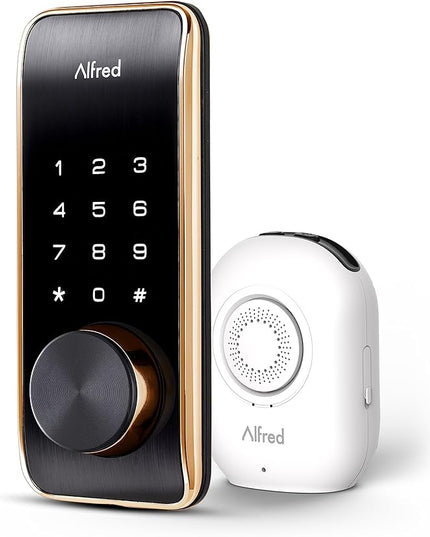 Alfred Touchscreen Keypad Pin + Key Entry Smart Door Lock Combo with Wi-Fi Connect Bridge & Key (DB2W-B-GL) ALFRED