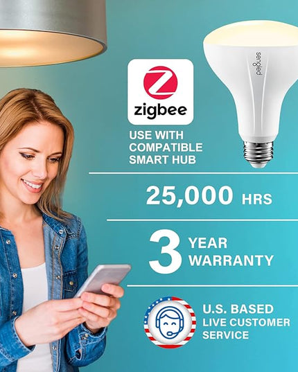 Sengled Smart Bulb, Zigbee Hub Required, Smart Light Bulb Works with Alexa, Google Home, SmartThings, Homekit and Siri, BR30 Dimmable Flood Light Bulb for Cans, Soft White 2700K, 650 LM, 9W, 1 Pack Sengled