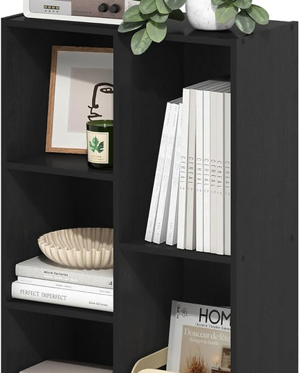 Furinno Luder 5-Cube Reversible Open Shelf, Blackwood - LeafyLoom