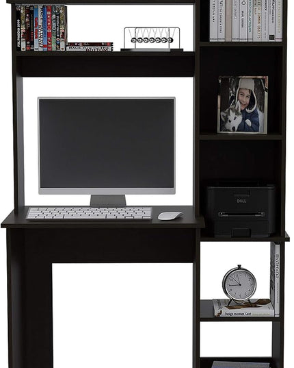NicBex Laik-DW-00075-DX Desks, 38.7" W x 17.8" D x 63.9" H, Black - LeafyLoom