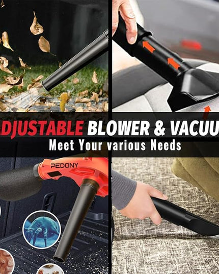 PEDONYMini Cordless Leaf Blower for Milwaukee 18V Battery, Vacuum150CFM Up to 120MPH, 2-in-1 Handle Electric Blower(Battery Not Included) - LeafyLoom
