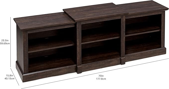 ROCKPOINT 70inch Classical TV Stand Storage Media Console Entertainment Center for TVs up to 80,Espresso - LeafyLoom