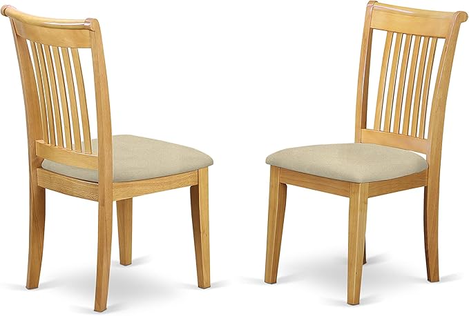 East West Furniture NOPO5-OAK-C 5 Piece Dining Set Includes a Rectangle Dining Table with Butterfly Leaf and 4 Linen Fabric Kitchen Room Chairs, 32x54 Inch, Oak - LeafyLoom