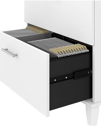 Bush WC81980 Somerset 2-Drawer Lateral File Cabinet, Letter/Legal, White, 30-Inch - LeafyLoom