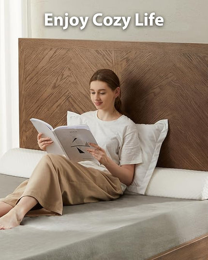 King Size Bed Wedge Pillow for Headboard Gap,76"x10"x6" Bed Gap Filler(0-8") Between Headboard and Mattress,Stop Loosing Your Pillows - LeafyLoom