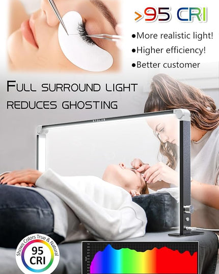 LED Desk Lamp 36W, 4000-6000K Dimmable Table Lamp, 3 Lighting Modes, Square Desk Light for Study, Model Building, Painting, crafting-Black - LeafyLoom