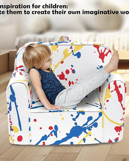 Cuddly Toddler Chair, Kids Snuggly-Soft armchair,Kids Sofa Chair with Washable and Removable Cover,Toddler Foam Chair with Friendly Carrying Handle, Reading Couch for Boys and Girls - LeafyLoom