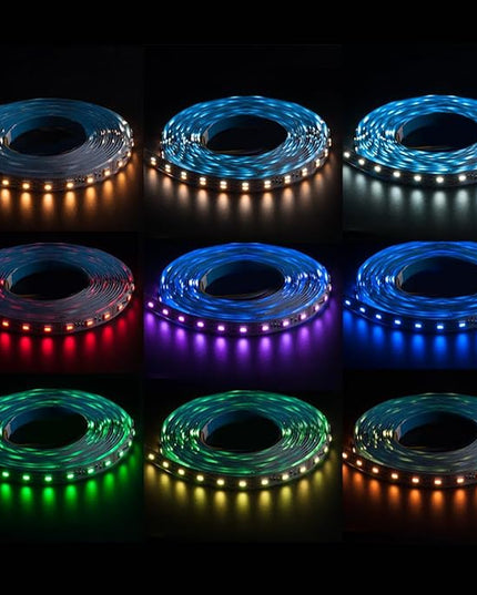 BTF-LIGHTING RGBCCT 5 Colors in 1 LED 5050SMD RGBWW RGB+Dimmable Tunable Color Temperature 2700K-6500K 16.4ft 60LEDs/m 300LEDs DC24V Multi-Colored Tape Lights IP30 White PCB(No Adapter or Controller) BTF-LIGHTING