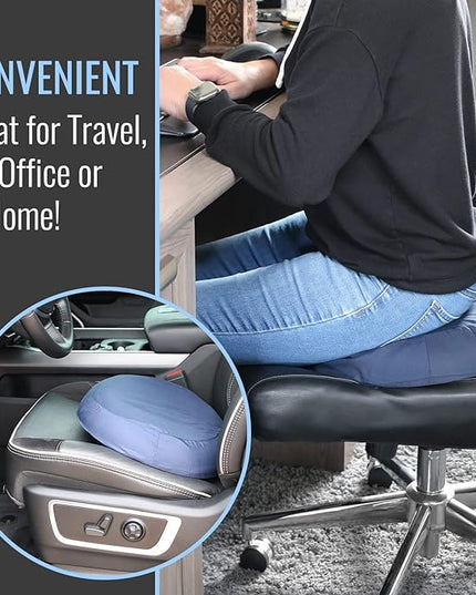 DMI Seat Cushion Donut Pillow and Chair Pillow for Tailbone Pain Relief, Hemorrhoids, Prostate, Pregnancy, Post Natal, Pressure Relief and Surgery, 16 x 13 x 3, Navy (Pack of 12) - LeafyLoom