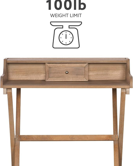 Linon Home Décor Griffin Gray Wash Folding Desk, Grey - LeafyLoom