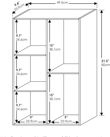 Furinno 5-Cube Reversible Open Shelf, White/Pink 11069WH/PI - LeafyLoom