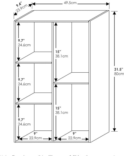 Furinno Luder Bookcase / Book / Storage , 5-Cube, White/Green - LeafyLoom
