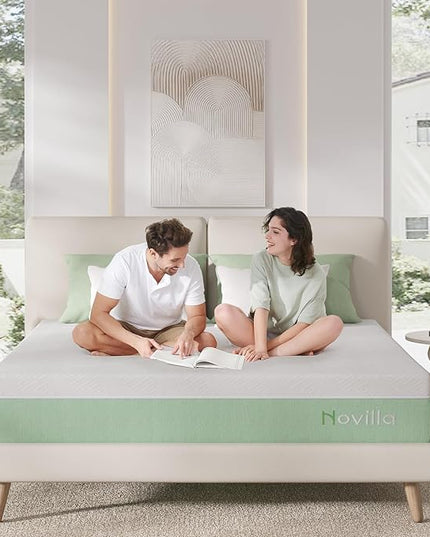 Novilla King Mattress,10 Inch Gel Memory Foam Mattress for Suppotive &Pressure Relieving, Medium Firm Feel Mattress in a Box,Bliss - LeafyLoom