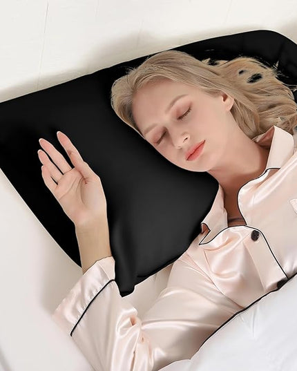 HIMOON Bed Pillows for Sleeping 4 pack,Standard Size Cooling Pillows Set of 4,Top-end Microfiber Cover for Side Stomach Back Sleepers(Black) - LeafyLoom