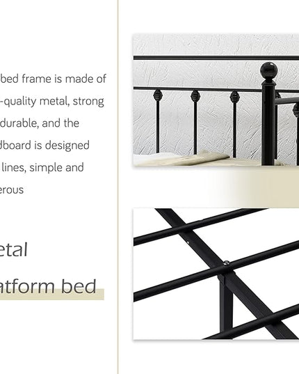 alazyhome Twin Size Metal Daybed Guest Bed Frame for Living Room Bedroom Steel Slat Support No Box Spring Needed Space Saving Black - LeafyLoom