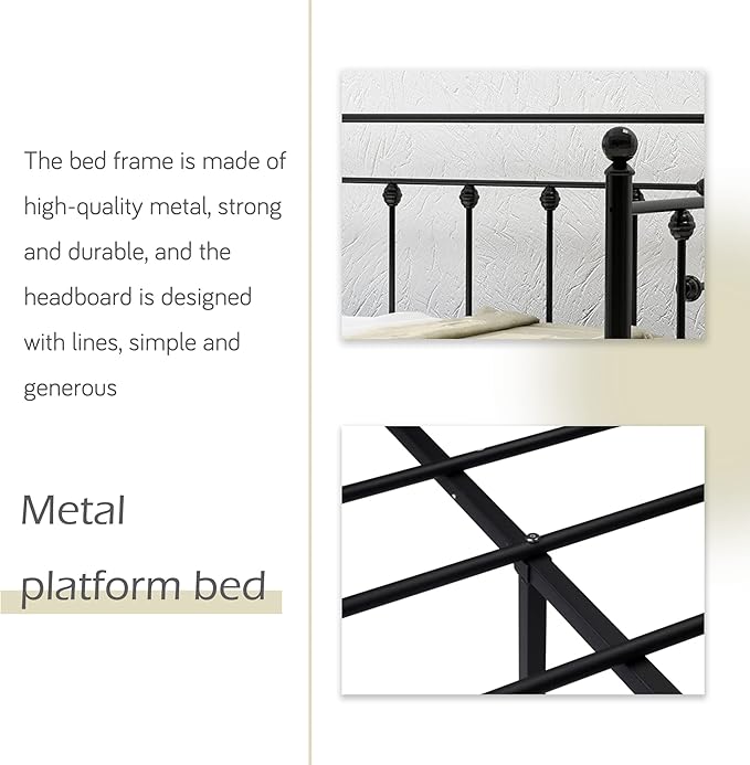 alazyhome Twin Size Metal Daybed Guest Bed Frame for Living Room Bedroom Steel Slat Support No Box Spring Needed Space Saving Black - LeafyLoom