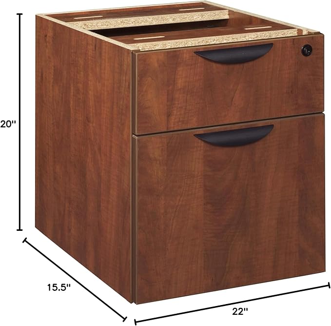 Regency Pedestal Legacy Box File, 15.5" x 22", Cherry - LeafyLoom