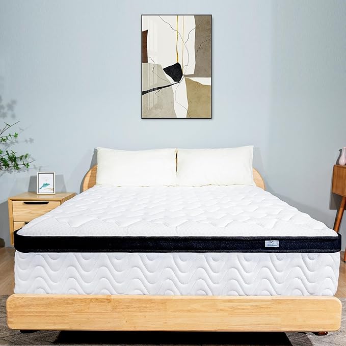 Full Size Mattress | 10 Inch Hybrid Mattresses Full in a Box | Medium Firm Memory Foam and Individual Pocket Springs | Fiberglass Free Bed Matress | Breathable | CertiPUR-US - LeafyLoom
