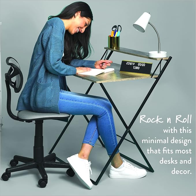 Swivel Mesh Desk Chair, Silver 21D x 21W x 33H in - LeafyLoom