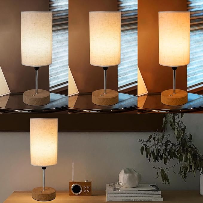 Cordless Lamps Table Lamp Small Light Bedroom Office Desk Battery Operated Rechargeable Dimmable Touch 5000mah Led Portable Outdoor Memory Night Patio Dining Wireless Restaurants Home (Linen) - LeafyLoom
