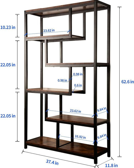 5 Tier Bookshelf Tall Bookcase bookcases and Book Shelves 5 Shelf Bookshelves and bookcases Wide Bookshelf for Bedroom Large Bookshelf Small Bookcase Shelf Book case Book Shelf for office - LeafyLoom
