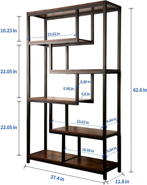 5 Tier Bookshelf Tall Bookcase bookcases and Book Shelves 5 Shelf Bookshelves and bookcases Wide Bookshelf for Bedroom Large Bookshelf Small Bookcase Shelf Book case Book Shelf for office - LeafyLoom