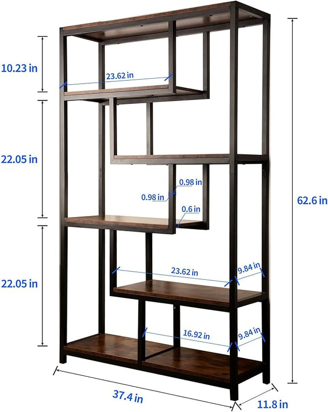 5 Tier Bookshelf Tall Bookcase bookcases and Book Shelves 5 Shelf Bookshelves and bookcases Wide Bookshelf for Bedroom Large Bookshelf Small Bookcase Shelf Book case Book Shelf for office - LeafyLoom