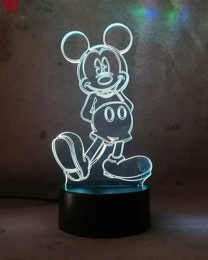 Cute Cartoon Mickey Mouse 3D Night Light LED 7 Color Illusion Table Lamp Birthday Child Kids Baby Gifts Christmas Xmas Birthday - LeafyLoom