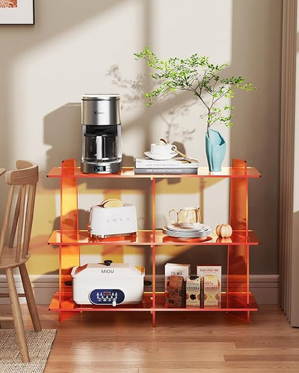 Acrylic Console Table, Entryway Table, Acrylic Bookshelf, 39.4'' x 11.8'' x 31.5'', Clear - LeafyLoom