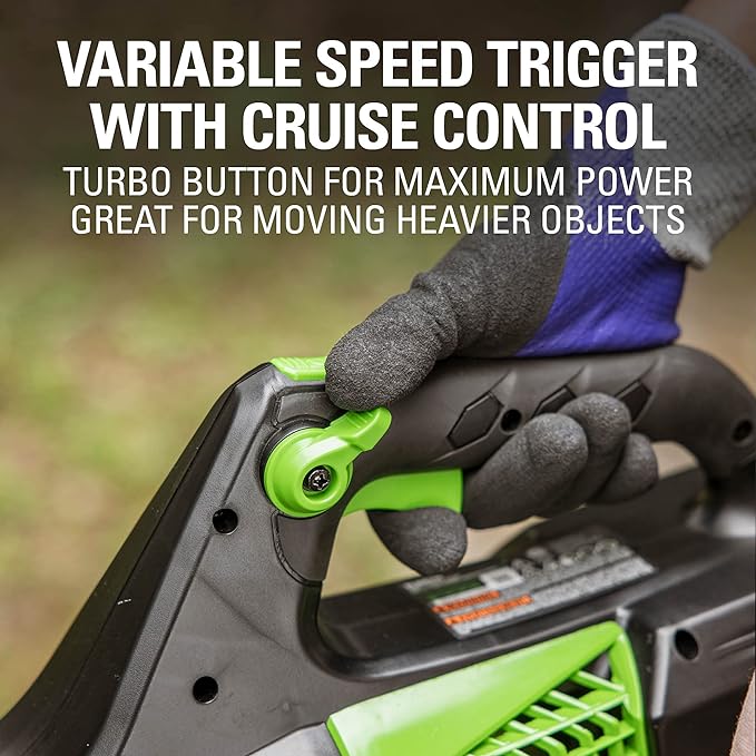 Greenworks 80V (150 MPH / 500 CFM / 75+ Compatible Tools) Cordless Axial Leaf Blower, 2.0Ah Battery and Charger Included - LeafyLoom