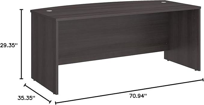 Bush Business Furniture Studio C Bow Front Desk, Computer Table for Home or Professional Office, 72W x 36D, Storm Gray - LeafyLoom